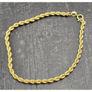 14K Gold Filled Rope Chain Bracelet 7.\5 Inches Unisex Elegant Jewelry JJ4158